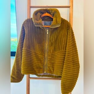 Cozy Olive Green Faux Fur Jacket - Anthropologie